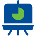 Blue and green icon showing social science research